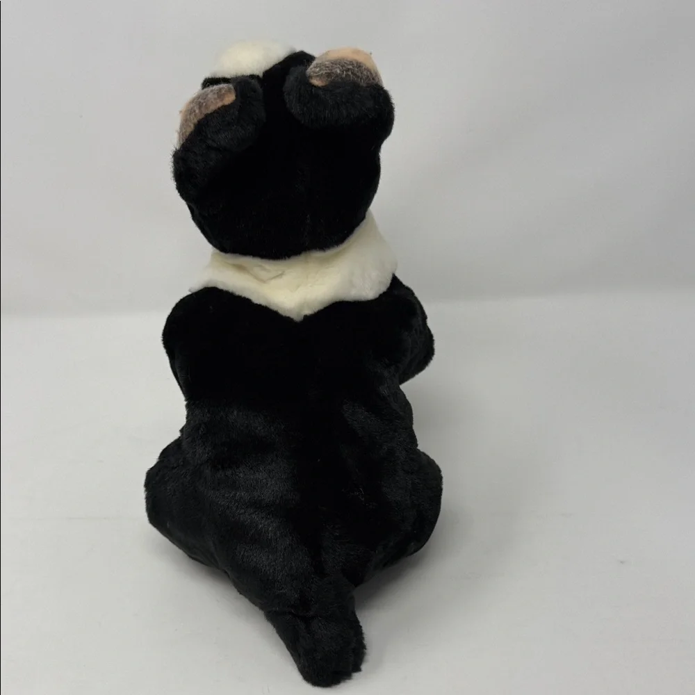 Animal Alley 13” long Plush Black & White Bulldog Stuffed Animal Toy - Kids
